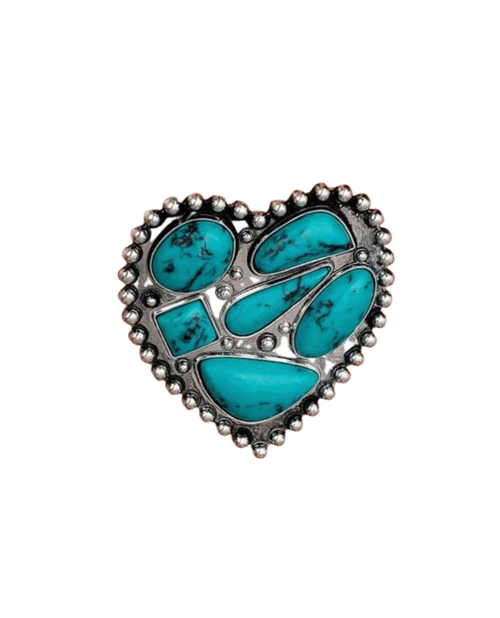 Centered Oversized Ring - Turquoise