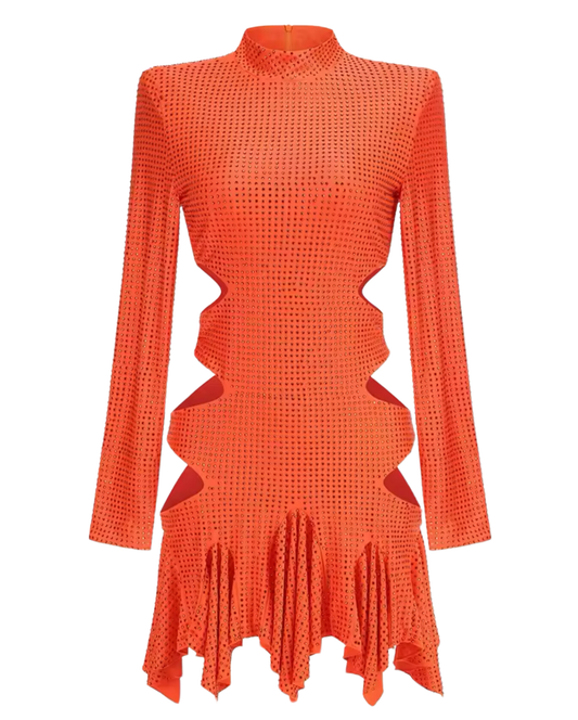 Cartagena Embellished Mini Dress - Orange