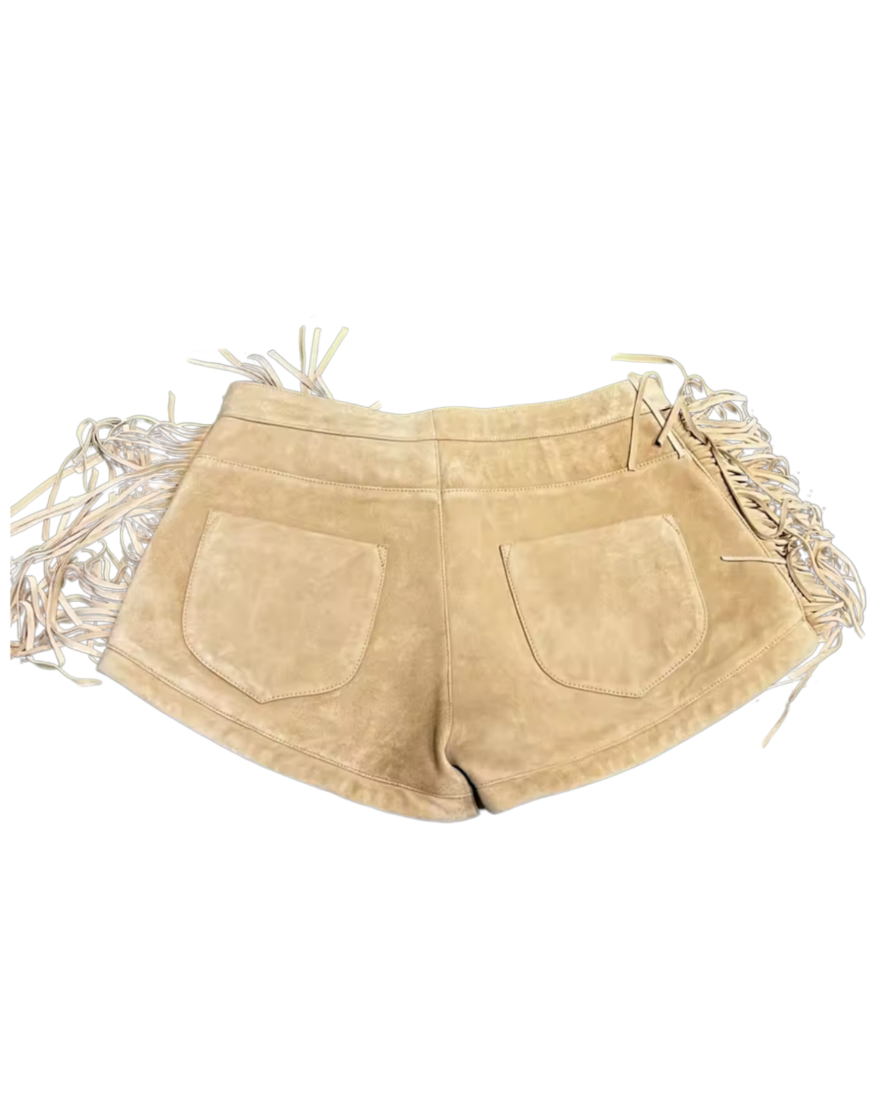 Saddle Up Suede Micro Shorts - Beige