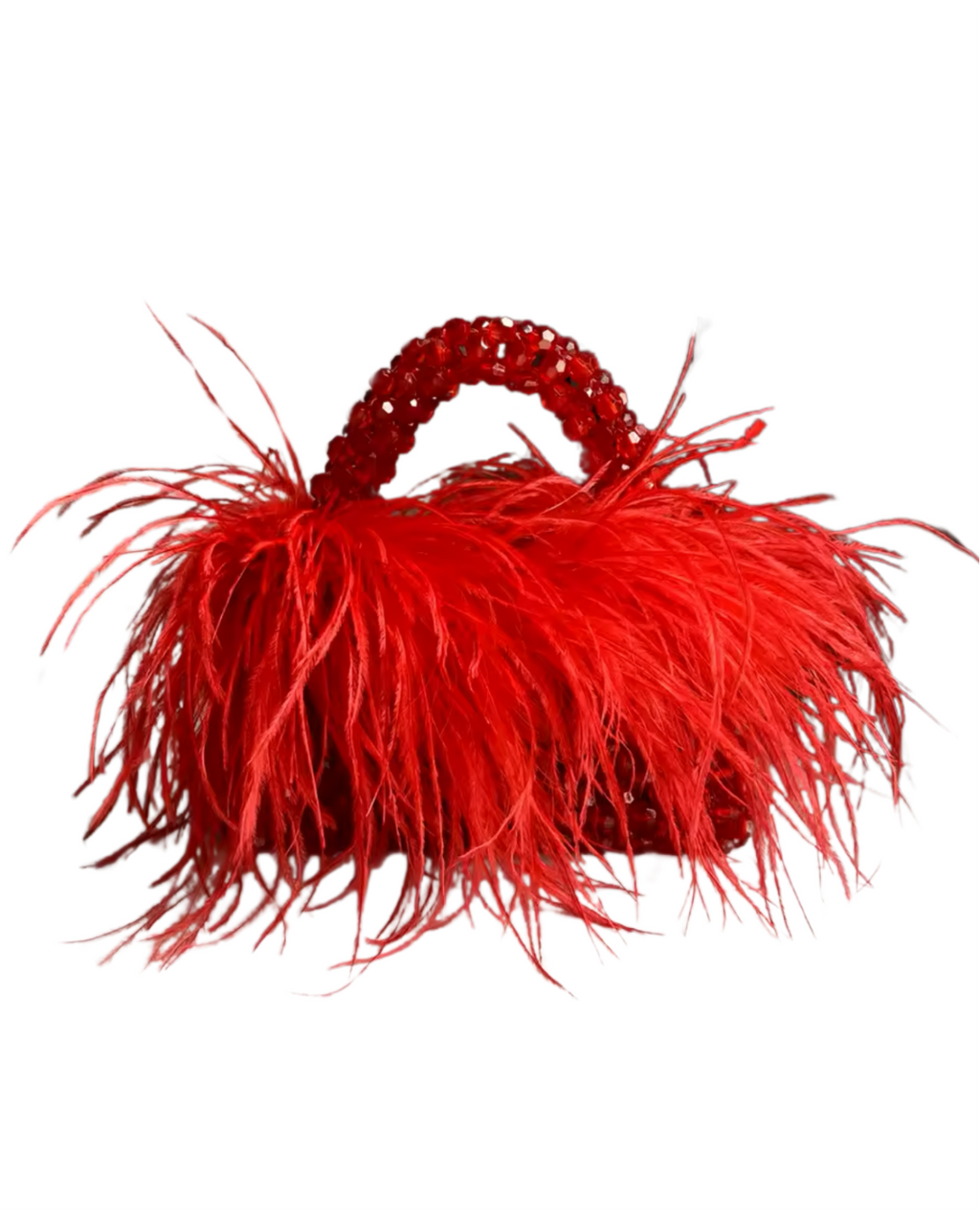 Heart’s Desire Ostrich Top Handle Purse - Orange