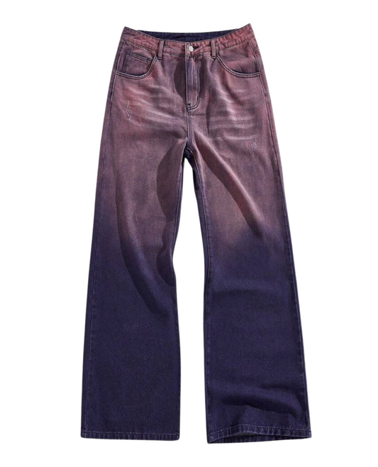 Ink Straight Leg Mens Denim Jeans - Purple