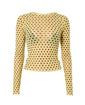 Caution Polka Dot Mesh Top - Yellow