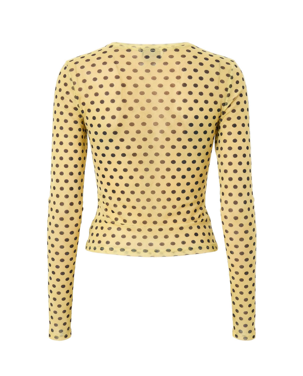 Caution Polka Dot Mesh Top - Yellow