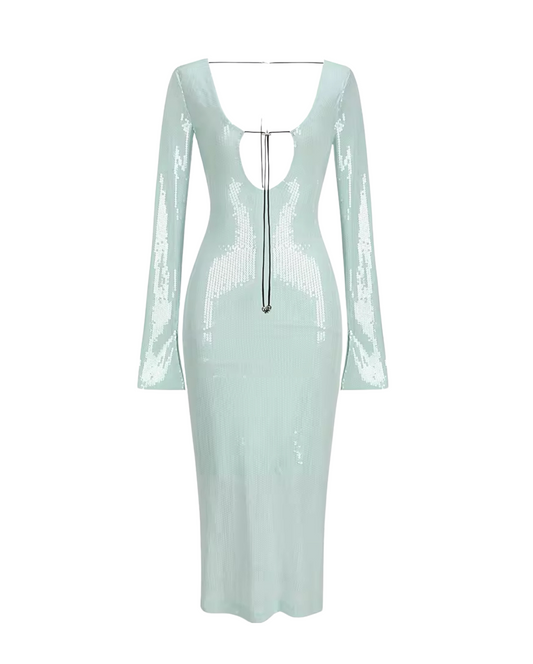 Spark Sequin Midi Dress - Mint