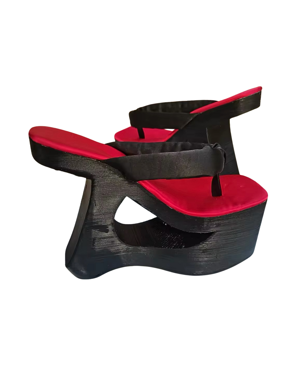 Cut Up Platform Heel - Black
