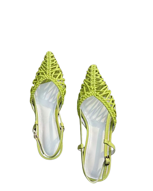 Racy Kitten Heel - Lime Green