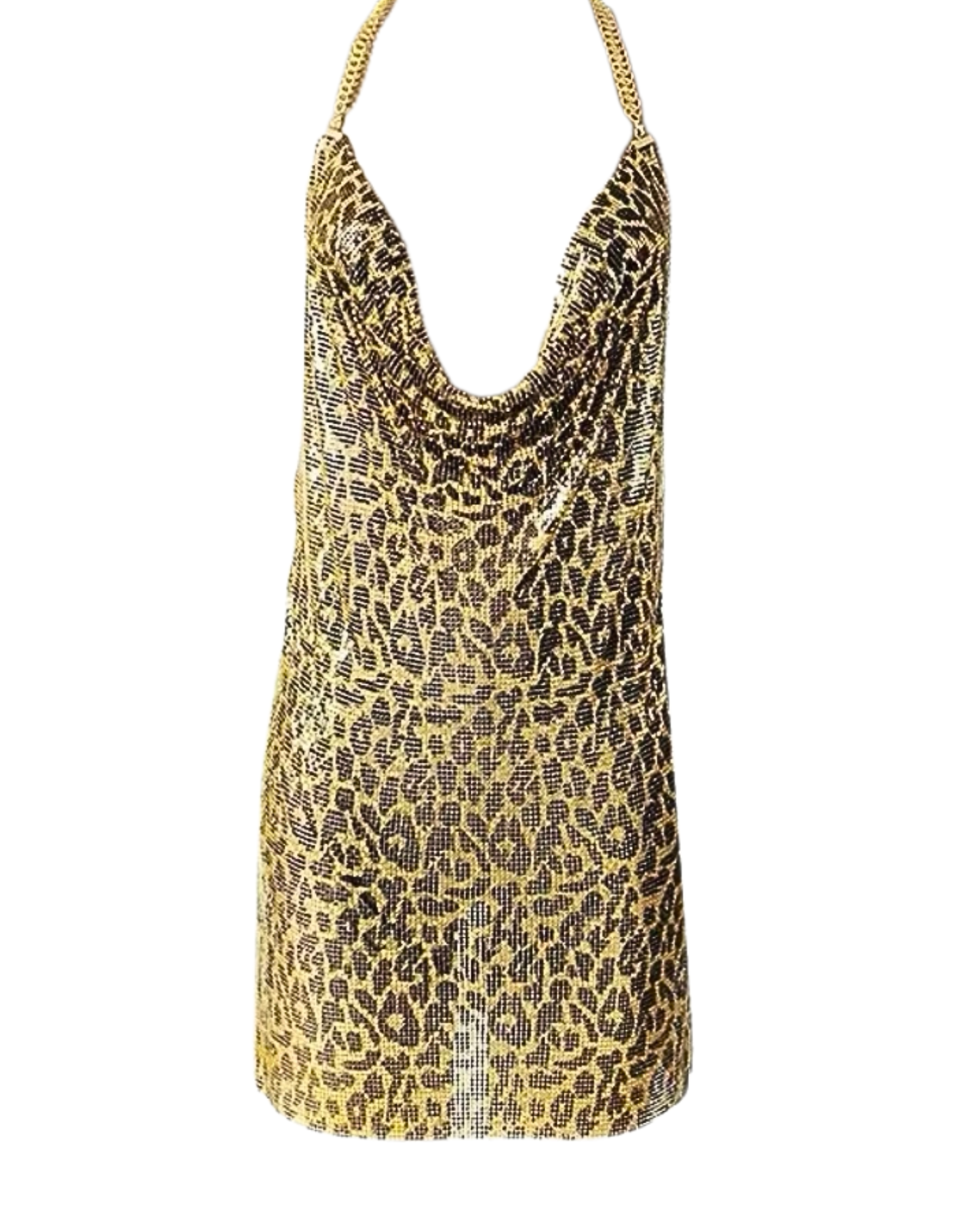 Untamed Chainmail Leopard Mini Dress - Multi