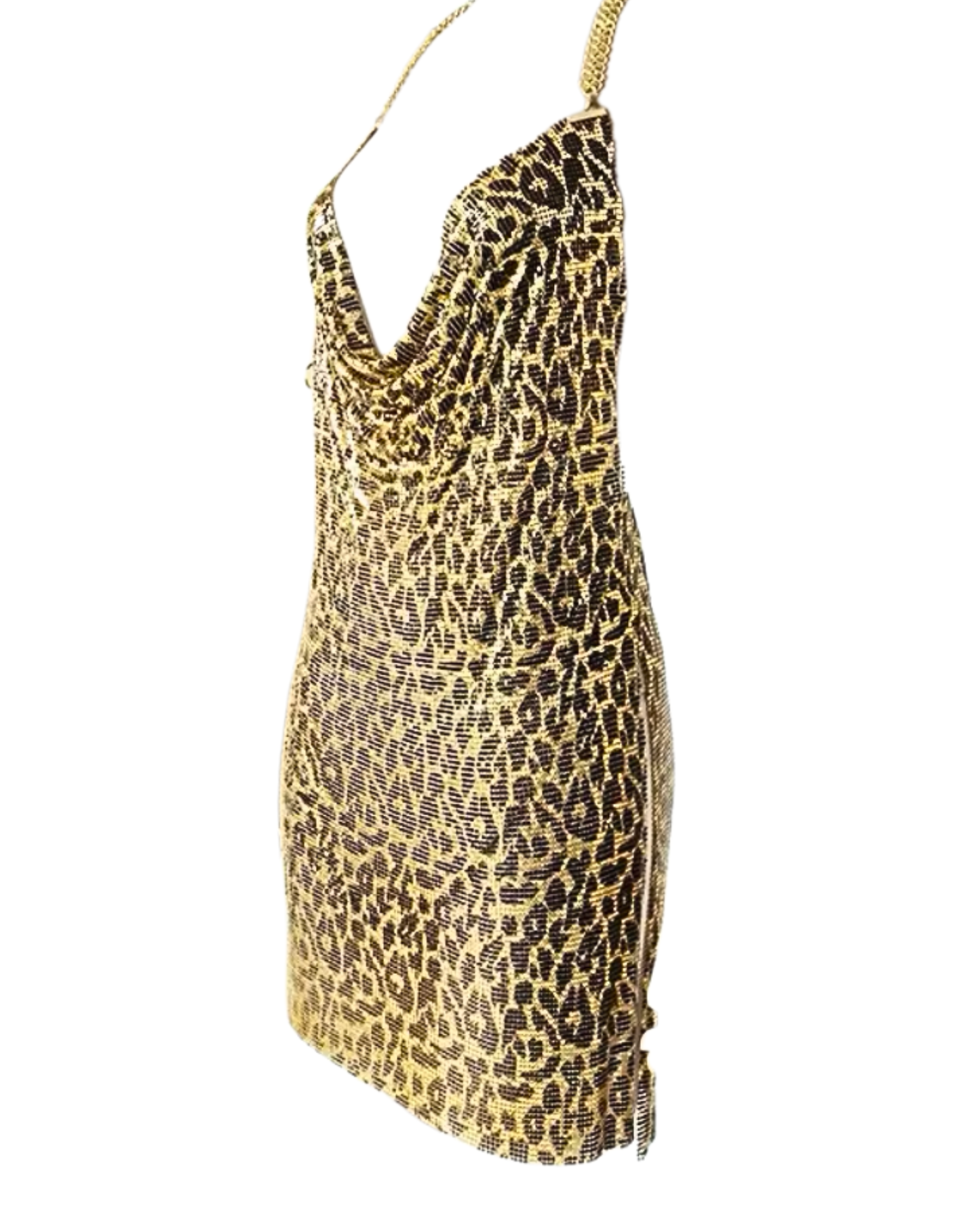 Untamed Chainmail Leopard Mini Dress - Multi