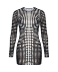 Seeing Double Mesh Mini Dress - Black