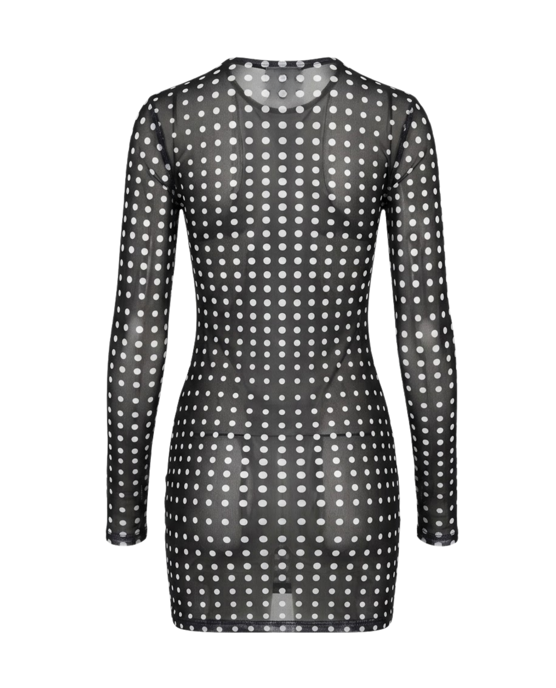 Seeing Double Mesh Mini Dress - Black