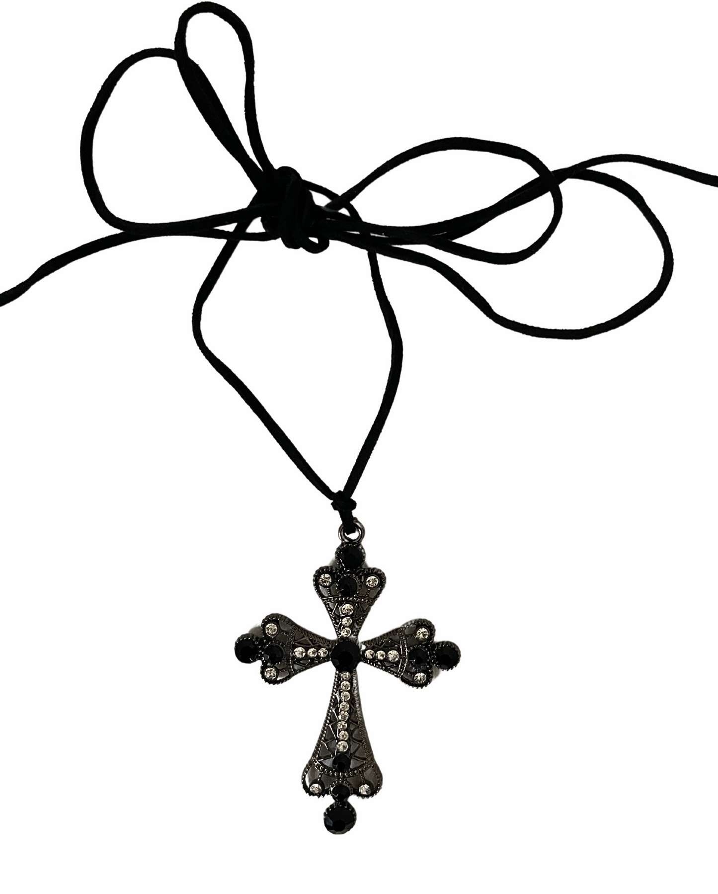 Don't Cross Me Pendant Necklace - Black