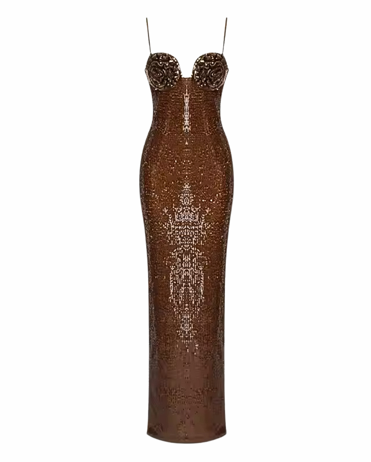 Spice Sequin Maxi Dress - Brown