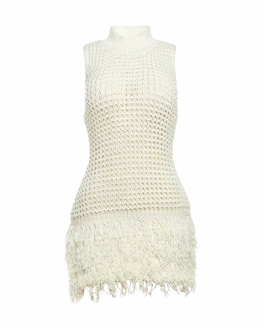 Belize Knit Mini Dress - Cream