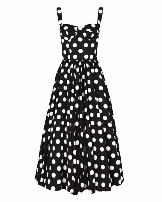 Pretty in Polka Maxi Dress - Black