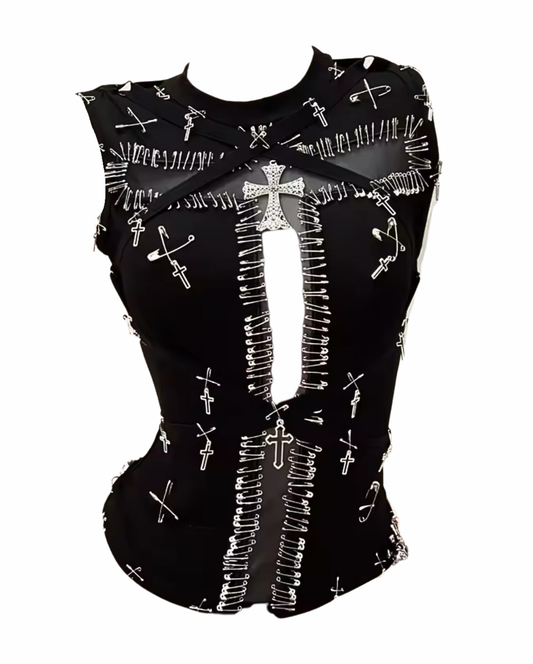 Heathrow Embellished Top - Black