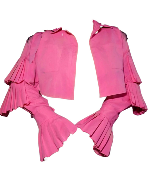 Yasmine Cropped Jacket - Hot Pink