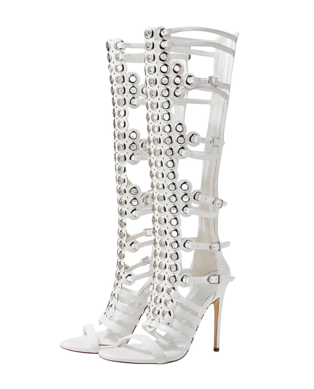 Unavailable Embellished Gladiator Heels - White