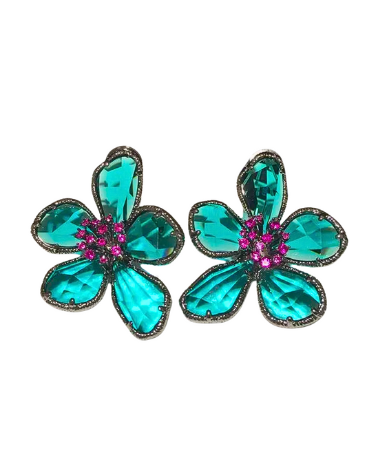 Jubilee Exaggerated Earrings - Turquoise