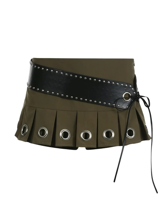 Sir Yes Sir Mini Skirt - Olive