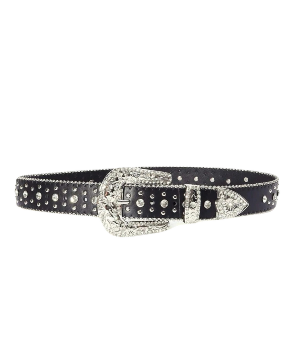 Buckle Up Unisex Detailed Belt - Black