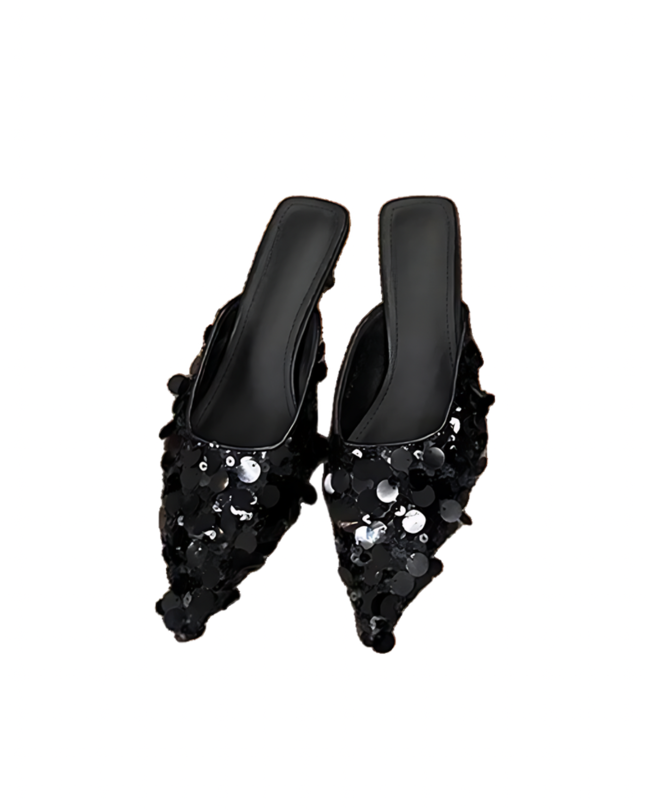 Ravn Sequin Kitten Heel - Black