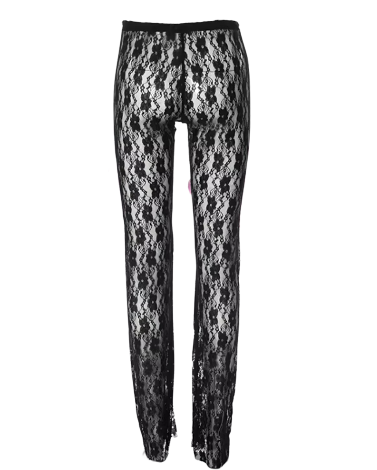 Demure Flare Lace Pants - Black