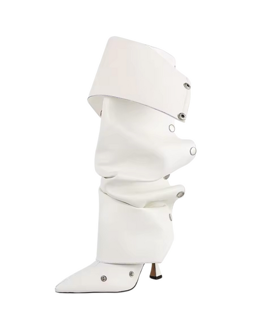 Chelsea Vegan Leather Boots - White