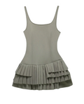 Category Serve Pleated Mini Dress - Olive